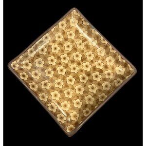 Sousaku Sound Collection Japan‎ Stoneware 5" Brown Floral Pattern Trinket Dish